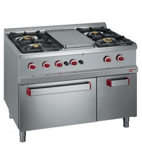 Fourneau gaz 4 feux + Plaque mijotage + Four gaz + Placard G77/TM4BFA11 Diamond