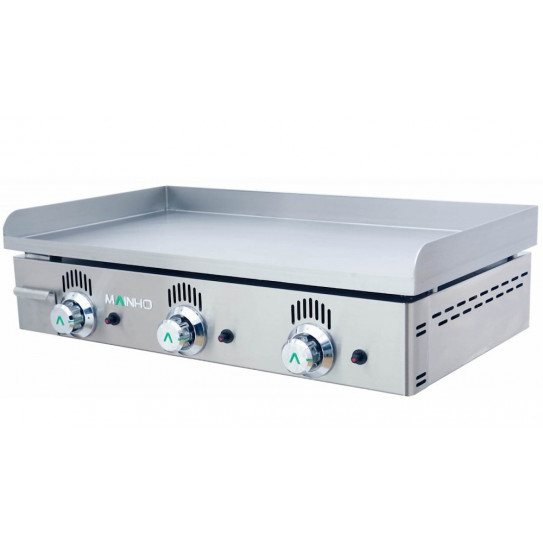 Plancha 80 cm gaz plaque en acier rectifié lisse épaisseur 12 mm 12,3 kW - NS-80 MAINHO