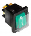 Double Pole Lighted Rocker Switch Green On I / OFF 0 for pizza roller Gemma IGF