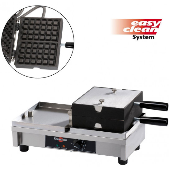 Gaufrier électrique ouverture 180° à basculement Krampouz 2 gaufres 4x6 Bruxelles WECABA
