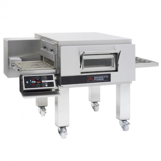 Four à pizza convoyeur électrique T75E/LCD Moretti Forni Tapis largeur 500 avec support