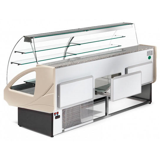 Tiroir comptoir vitrine réfrigérée 2200x980xH1237mm 4 niveaux - UT22/A4 DIAMOND