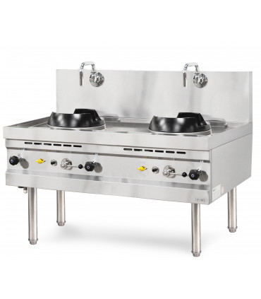Wok 2 brûleurs gaz de 33 kW chacun sur piétement NGK 80S Nayati Wok 2 brûleurs gaz de 33 kW chacun sur piétement NGK 80S Nayati