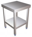 Table inox 600x600 centrale AISI304 + 1 sous tablette