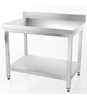 Table inox 1000x700 adossée AISI304 + 1 sous tablette BUD-DCTAE107 L2G THATS107A
