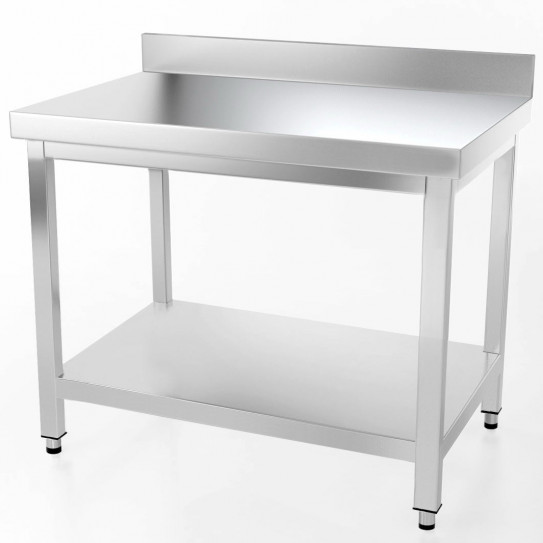 Table inox 1000x700 adossée AISI304 + 1 sous tablette BUD-DCTAE107 L2G THATS107A
