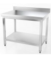 Table inox 1000x700 adossée AISI304 + 1 sous tablette