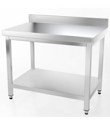 Table inox 1000x600 adossée AISI304 + 1 sous tablette BUD-DCTAE106 L2G THATS106A Table inox 1000x600 adossée AISI304 + 1 sous tablette BUD-DCTAE106 L2G THATS106A