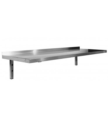 Étagère murale inox 1400x400 mm 1 niveau 2 consoles BUD-ETPL144 Étagère murale inox 1400x400 mm 1 niveau 2 consoles BUD-ETPL144
