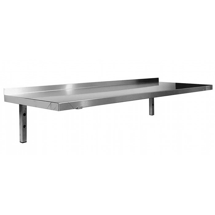 Étagère murale inox 1400x400 mm 1 niveau 2 consoles