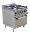 Fourneau 4 feux 700 DEXION by MBM sur four gaz GN 2/1 25kW série 77