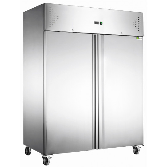Armoire froide tropicalisée positive GN2/1 + roulettes 2 portes inox AAF14PGNH