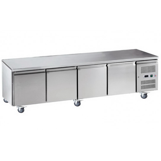 Soubassement réfrigéré tour bas inox 4 portes 2230x700xH650 U-GN4100TN L2G