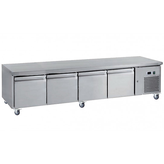 Soubassement réfrigéré tour bas inox 4 portes 2230x700xH650 U-GN4100TN L2G Soubassement réfrigéré tour bas inox 4 portes 2230x700xH650 U-GN4100TN L2G