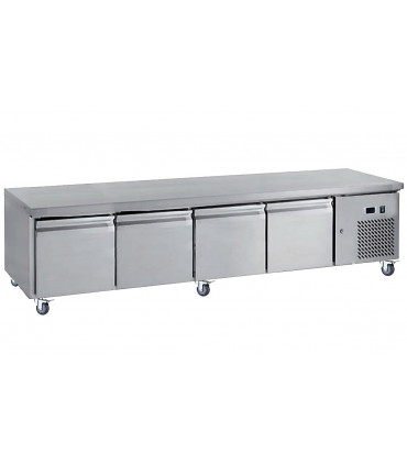 Soubassement réfrigéré tour bas inox 4 portes 2230x700xH650 U-GN4100TN L2G Soubassement réfrigéré tour bas inox 4 portes 2230x700xH650 U-GN4100TN L2G