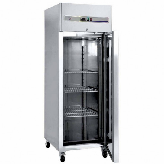 Armoire froide Tropicalisée 650L négative + roulettes 1 porte inox GN650BT