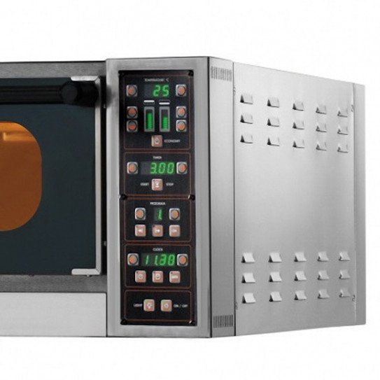 Détail panneau de commande électronique Four pizza électrique GAM ME4 TOP chambre entièrement réfractaire