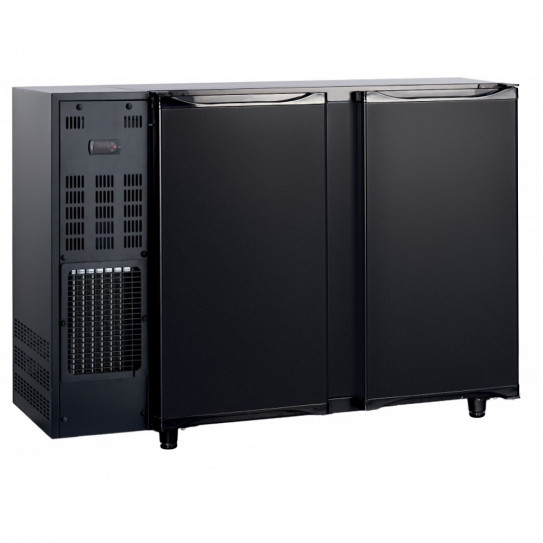 Desserte réfrigérée de bar 2 portes pleines en skinplate noir L 1250mm - Capacité 252 bouteilles - FGB125 AFI Collin-Lucy