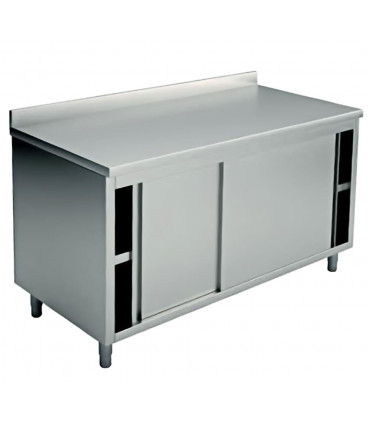 Table armoire inox 1600x700 2 portes coulissantes Table armoire inox 1600x700 2 portes coulissantes