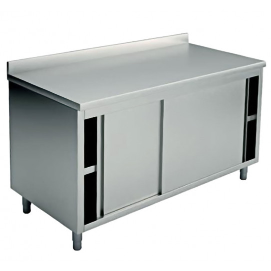 Table armoire inox 1400x700 2 portes coulissantes Table armoire inox 1400x700 2 portes coulissantes