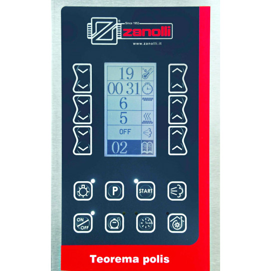 Vue clavier de commandes four pizza électrique Teorema T POLIS PW ZANOLLI