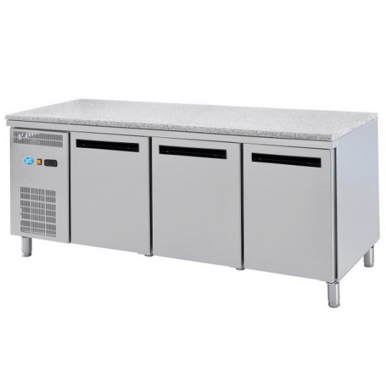 Tour pâtissier 60x40 réfrigéré positif statique dessus granit 3 portes 2017x800x850mm froid tropicalisé. TPGS 3 P GL DAP