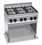 Fourneau gaz 6 feux 3x6kW + 3x3,5kW - 90x60x90cm PLUS 600 G6F6MPW BERTO'S 21603600