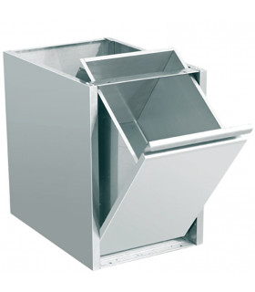Poubelle inox à porte basculante encastrable sous table prof 700 THMER47 SKYRAINBOW