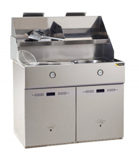 Friteuse gaz 2 cuves rondes Ø 400 mm DÉFI - FGA2GN Gaz Nat. ou FGA2GP Gaz Prop. SOFINOR