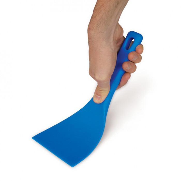 Flexible scraper spatula in polymer resistant to heat and non