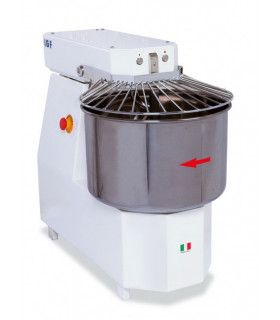 Pétrin à spirale tête fixe IGF 90 L environ 60 kg de pâte triphasé 2200/S70T sur roulettes