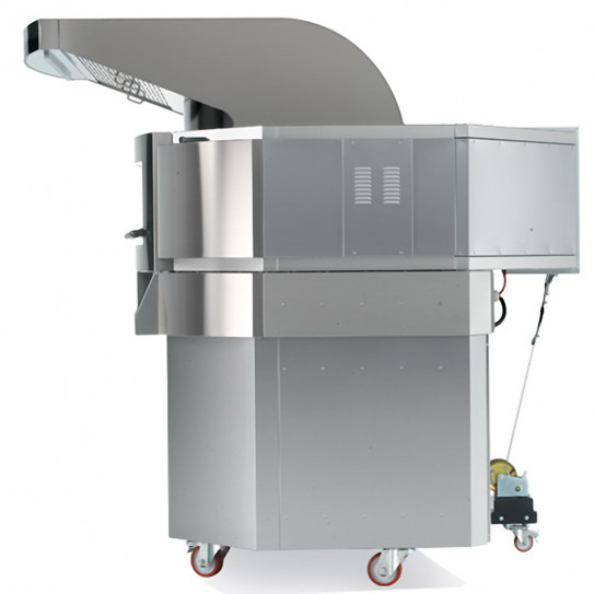 Four pizza GIOTTO CUPPONE GT110/1TS électrique sole tournante Ø 110 cm, vue latérale hotte en option