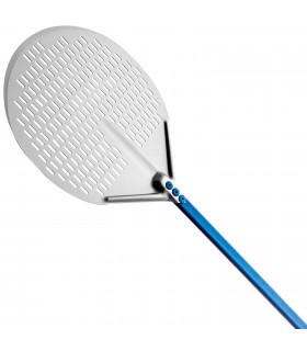 Pizza Peel round perforated head Ø33cm 13'' Line Azzura A-32F/120 & A-32FS/120 GI-METAL