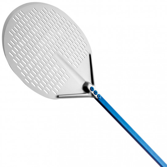 Pizza Peel round perforated head Ø33 cm 13'' Line Azzura A-32F/120 & A-32FS/120 GI-METAL