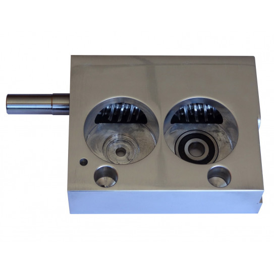 Bloc inférieur droit complet avec vis sans fin pour formeuse pizza IGF L30 L40 PL40 B40 ou GAM R30 R40