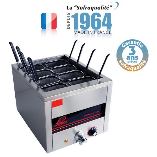 Cuiseur pâtes professionnel électrique 15L - 8 paniers GN1/8 - SOFRACA 21242 - 21202+PAN04
