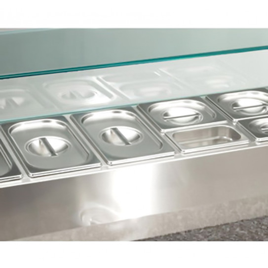 Meuble à pizza PZ3600TN-VRX380 détail avec bacs GN en option L2G BMP