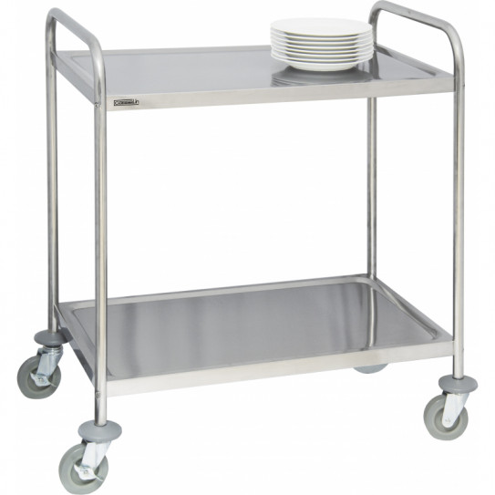 Chariot desserte inox 2 niveaux dimensions plateaux 830x510mm - CCI2 Casselin