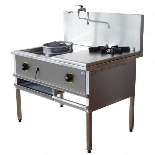 Wok réchaud super dragon 45 kW + 1 feu vif à droite 7,5kW Figco & Co SD2M1100