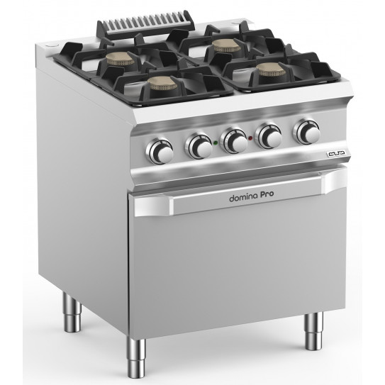 Fourneau gaz 4 feux vifs sur four électrique MBM Domina Pro 700 FB77FEXS