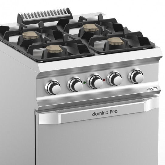 Détail Fourneau gaz 4 feux sur four électrique triphasé MBM Domina Pro 700 FB77FEXS