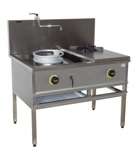Wok réchaud super dragon 45 kW + 1 feu vif à droite 7,5kW Figco & Co SD2M1100