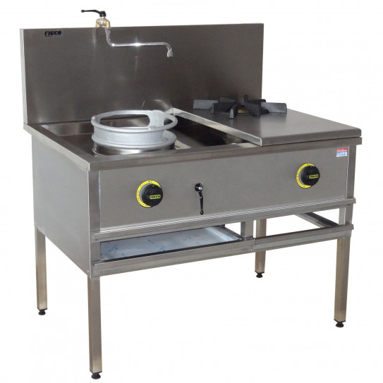 Wok réchaud super dragon 45 kW + 1 feu vif à droite 7,5kW Figco & Co SD2M1100 Wok réchaud super dragon 45 kW + 1 feu vif à droite 7,5kW Figco & Co SD2M1100