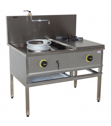 Wok réchaud super dragon 45 kW + 1 feu vif à droite 7,5kW Figco & Co SD2M1100 Wok réchaud super dragon 45 kW + 1 feu vif à droite 7,5kW Figco & Co SD2M1100