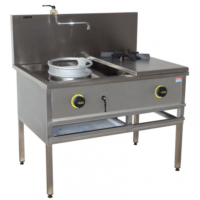 Wok réchaud super dragon 45kW et 1 feu vif 7,5kW