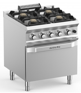 Fourneau gaz 4 feux vifs 7kW sur four gaz MBM Domina Pro 700 FB77FGXL