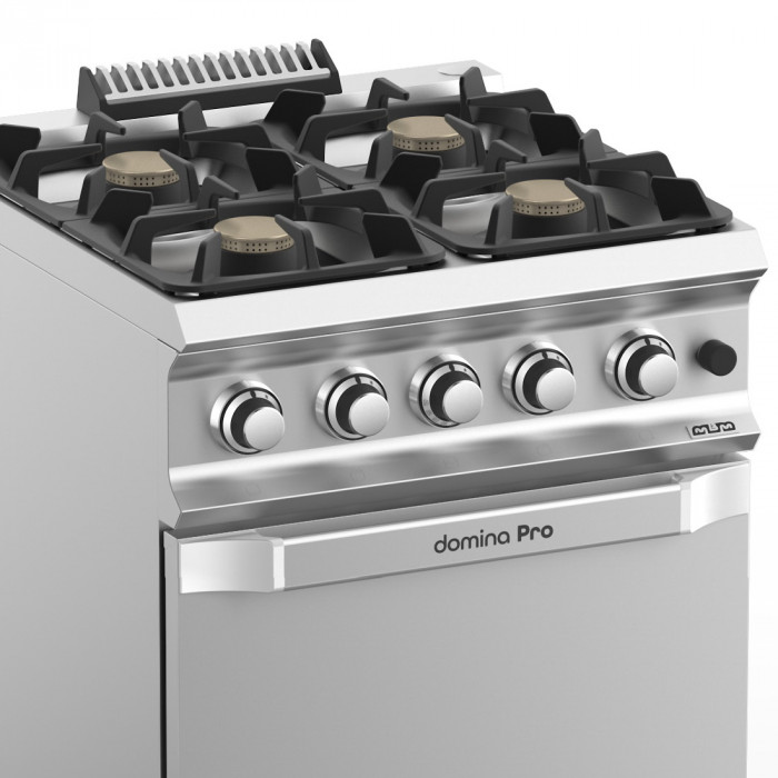 Piano de cuisson professionnel 4 feux gaz + four GN 2/1 GAZ