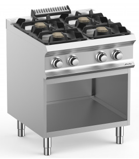Fourneau gaz 4 feux vifs 7kW sur baie libre MBM Domina Pro 700 FB77AXL