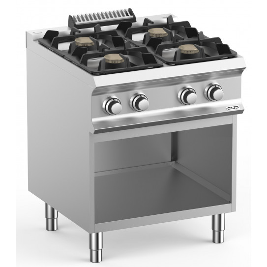 Fourneau gaz 4 feux vifs 7kW sur baie libre MBM Domina Pro 700 FB77AXL
