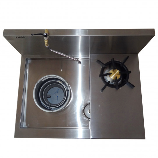 Wok réchaud super dragon 45 kW + 1 feu vif à droite 7,5kW Figco & Co SD2M1100